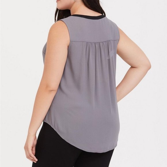 Torrid Size 2 - Georgette Tank - Dark Pearl Grey - Picture 3 of 4